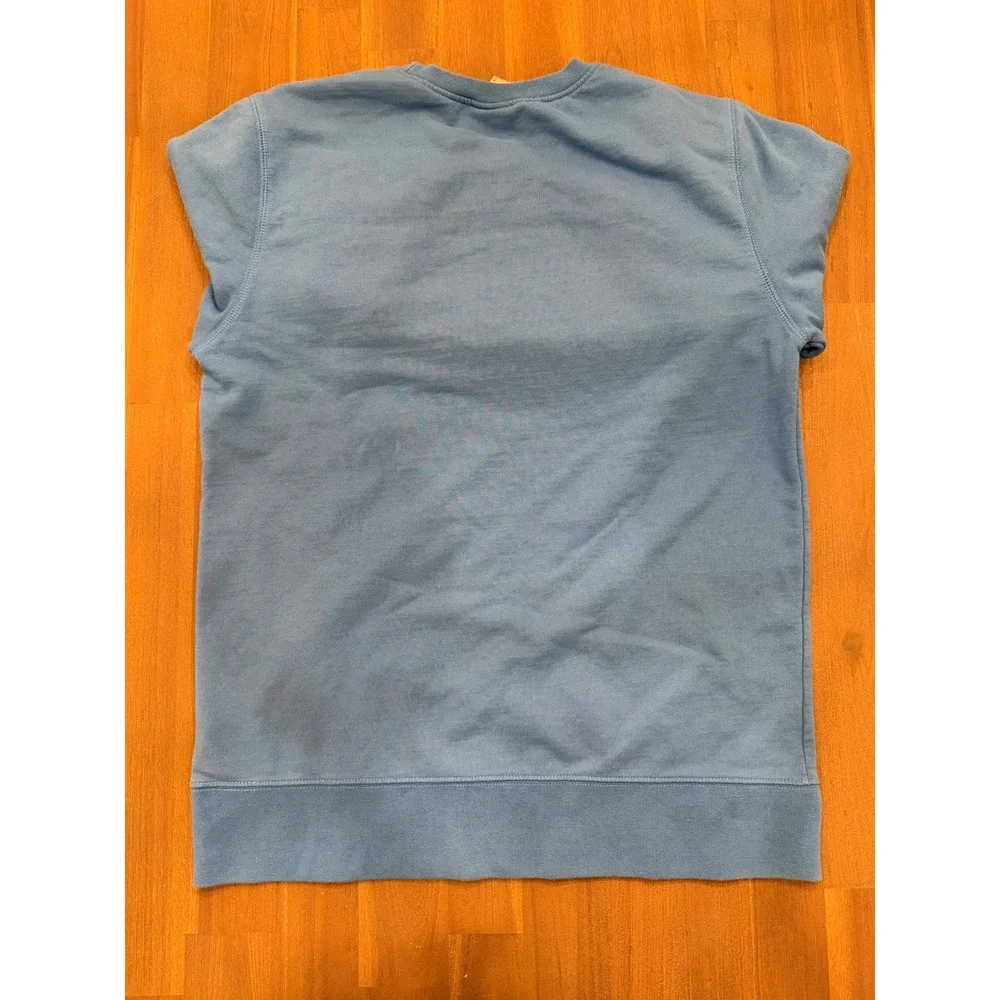 The North‎ Face Mens Blue Crewneck Sweatshirt Fleece Pullover Logo Patch Size M